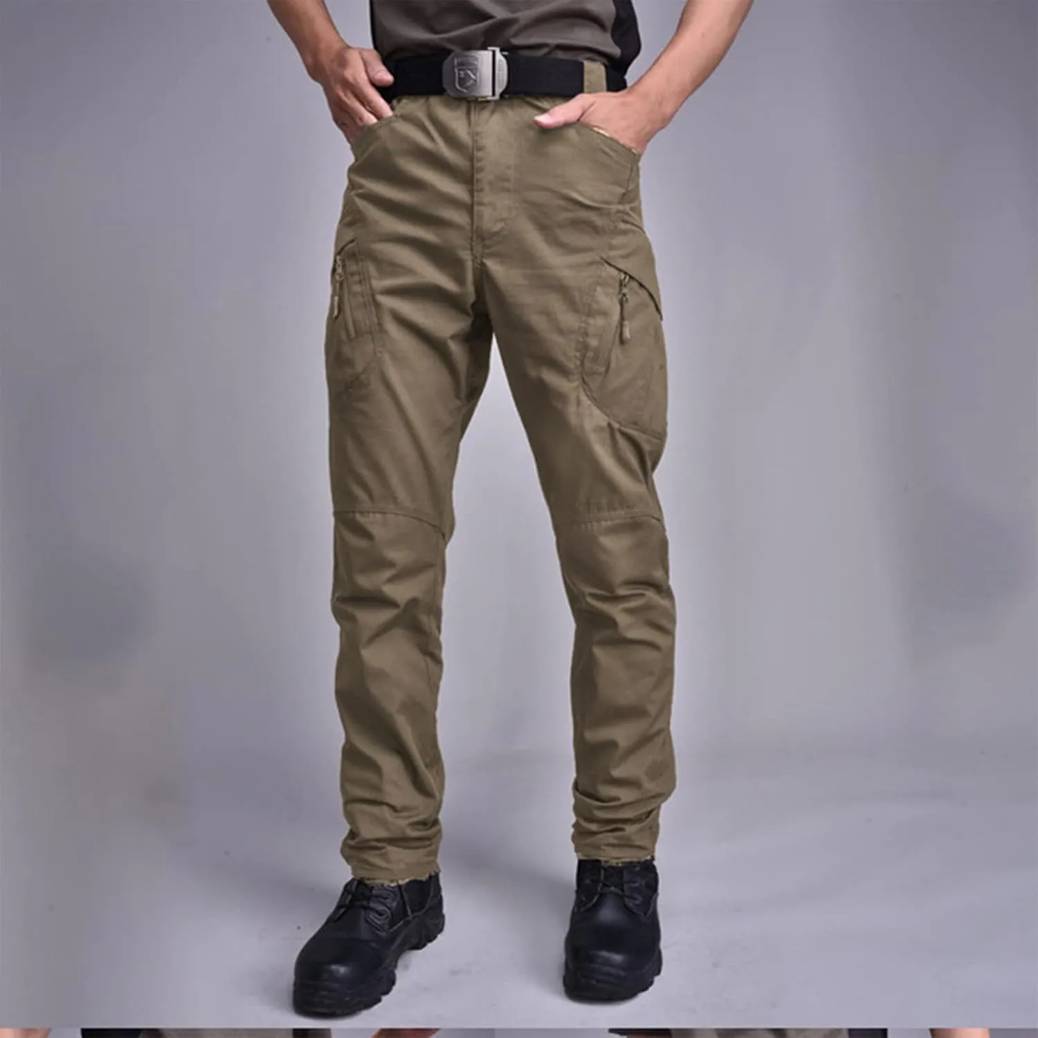Men's Military Cargo Tactical Pants 2025 Ripstop Stretch Relaxed Fit Trousers Outdoor Hiking Pants with Multi Pockets