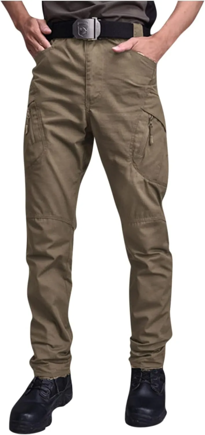 Men's Military Cargo Tactical Pants 2025 Ripstop Stretch Relaxed Fit Trousers Outdoor Hiking Pants with Multi Pockets