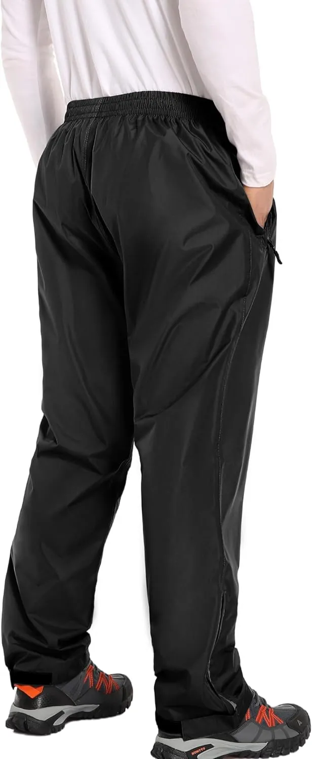 Men's Rain Pants Waterproof Pants Windproof Lightweight Hiking Pants for Outdoor Work, Golf, Fishing, Hiking