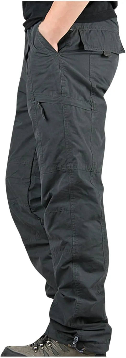 Mens Tactical Pants Lightweight Hiking Pants Water Resistant Military Pant Outdoor Work Cargo Pants Multi-Pocket