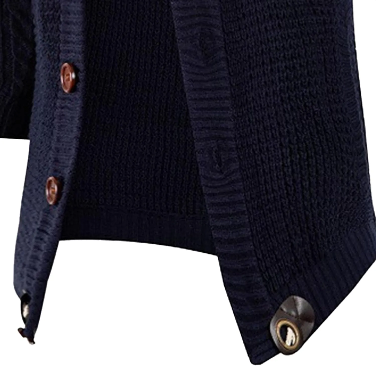 Men's Turtleneck Fashion Cardigan Knit Sweater Loose Fit Cable Warm Sweater Button Down Open Front Sweaters