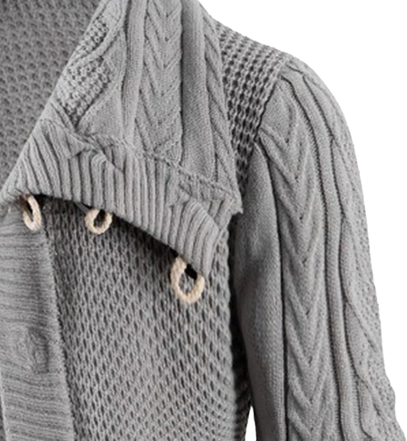 Men's Turtleneck Fashion Cardigan Knit Sweater Loose Fit Cable Warm Sweater Button Down Open Front Sweaters