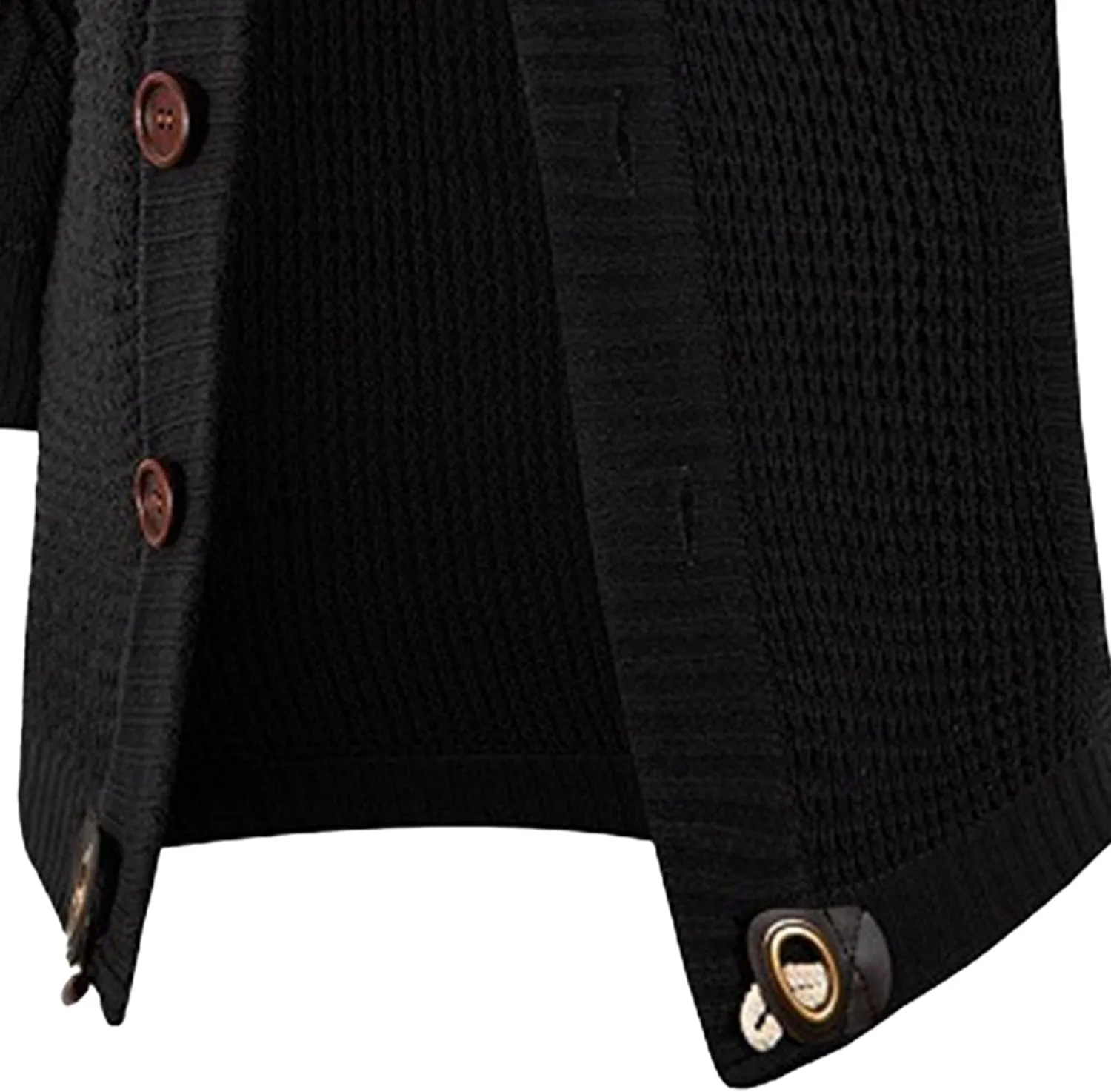 Men's Turtleneck Fashion Cardigan Knit Sweater Loose Fit Cable Warm Sweater Button Down Open Front Sweaters