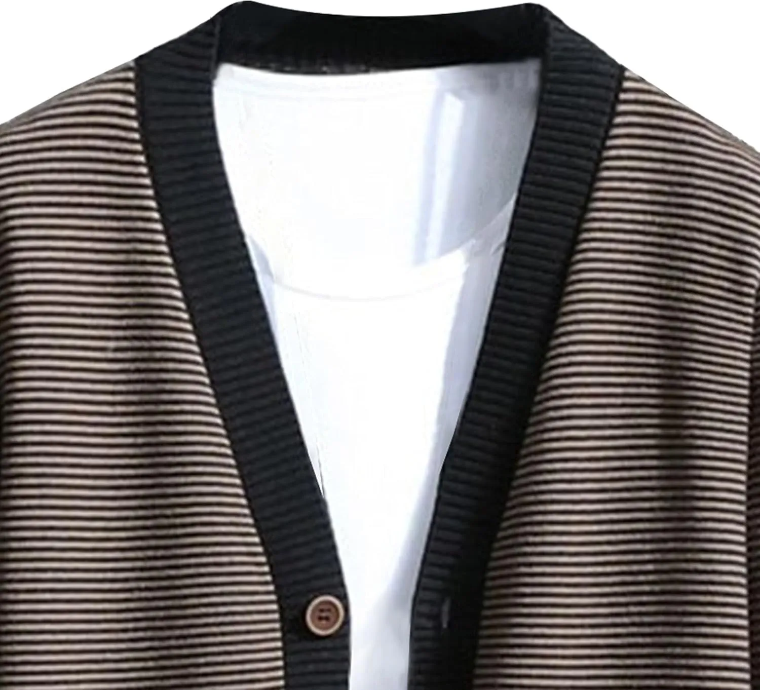 Men's V Neck Stylish Lightweight Sweater Cardigan Button Down Casual Sweater Loose Fit Knit Open Front Sweaters
