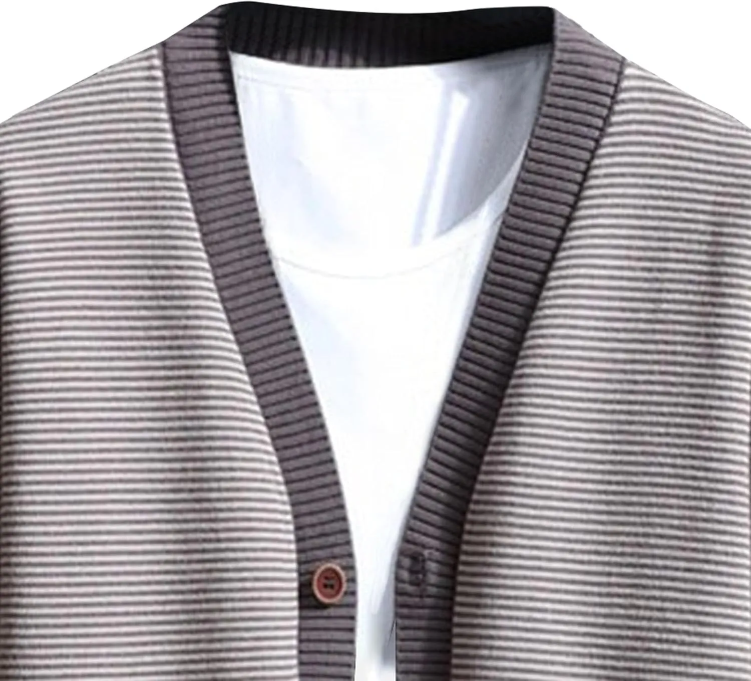 Men's V Neck Stylish Lightweight Sweater Cardigan Button Down Casual Sweater Loose Fit Knit Open Front Sweaters