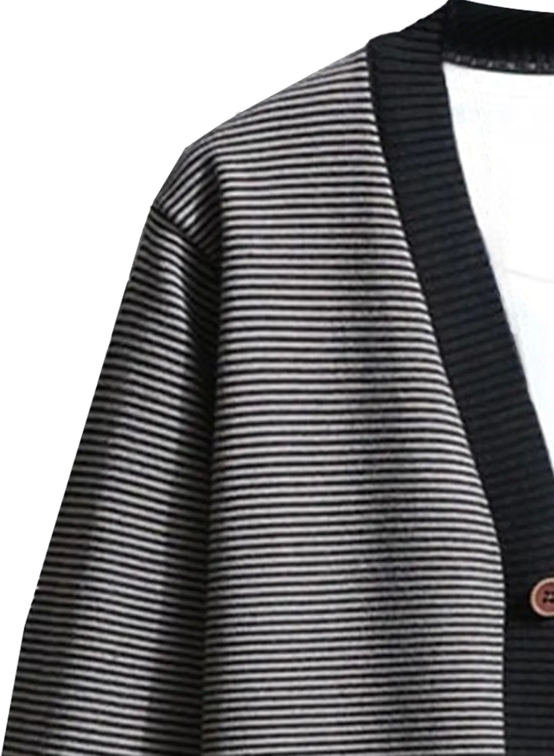 Men's V Neck Stylish Lightweight Sweater Cardigan Button Down Casual Sweater Loose Fit Knit Open Front Sweaters