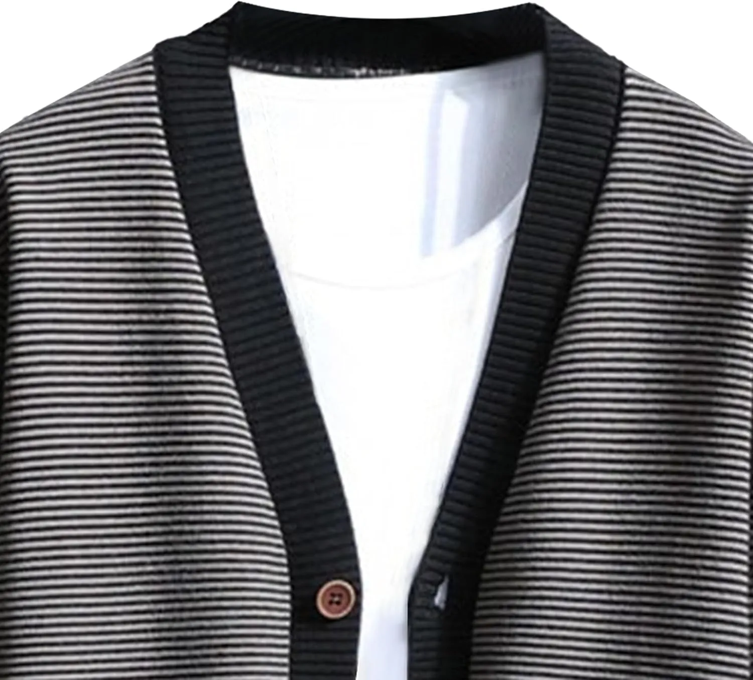 Men's V Neck Stylish Lightweight Sweater Cardigan Button Down Casual Sweater Loose Fit Knit Open Front Sweaters