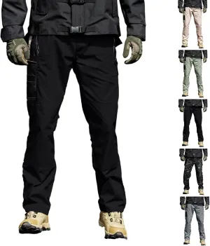 Mens Work Cargo Pants Multi Pockets Relaxed Fit Flexcamo - Tactical Pants Quick Dry Lightweight Outdoor Hiking Pants