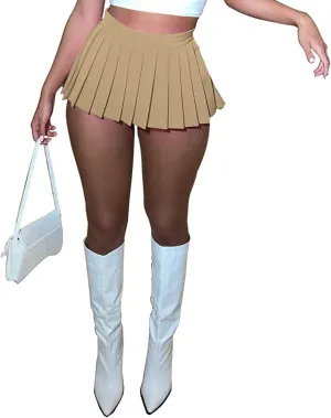 Mini Pleated Skirts for Women Sexy Club School Y2k High Wiast Stretchy Tennis Skater A-line Novelty Skirt