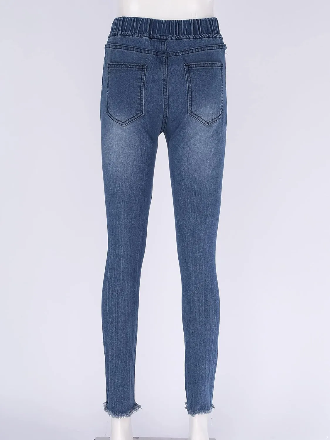 Moily Womens Skinny Ripped Jeans High Waisted Butt Lift Stretch Distressed Destroyed Denim Pants