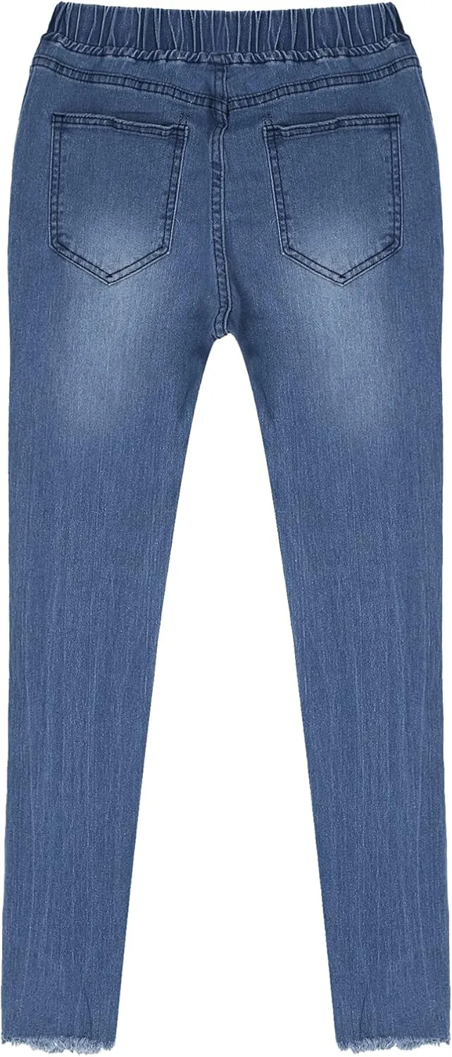 Moily Womens Skinny Ripped Jeans High Waisted Butt Lift Stretch Distressed Destroyed Denim Pants