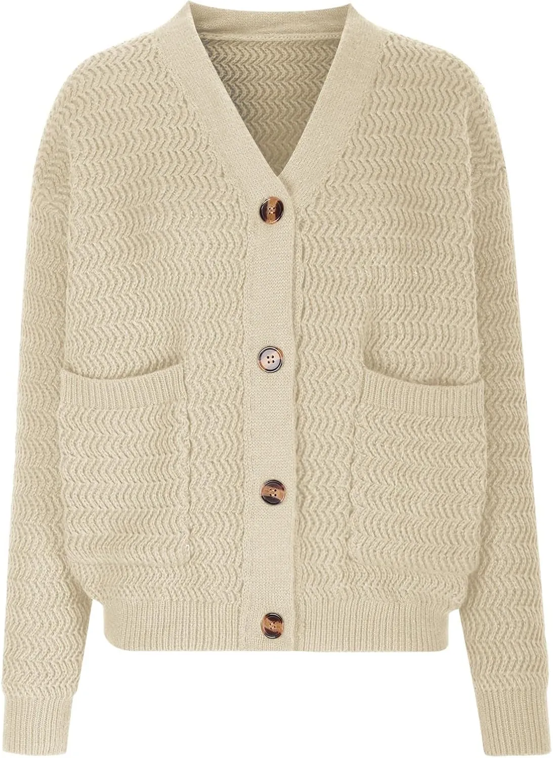 NATHGAM Cardigan Sweater Women Oversized Chunky Knit Open Front Sweaters Vneck Cute Fall Casual Button Fashion Crochet Outfit