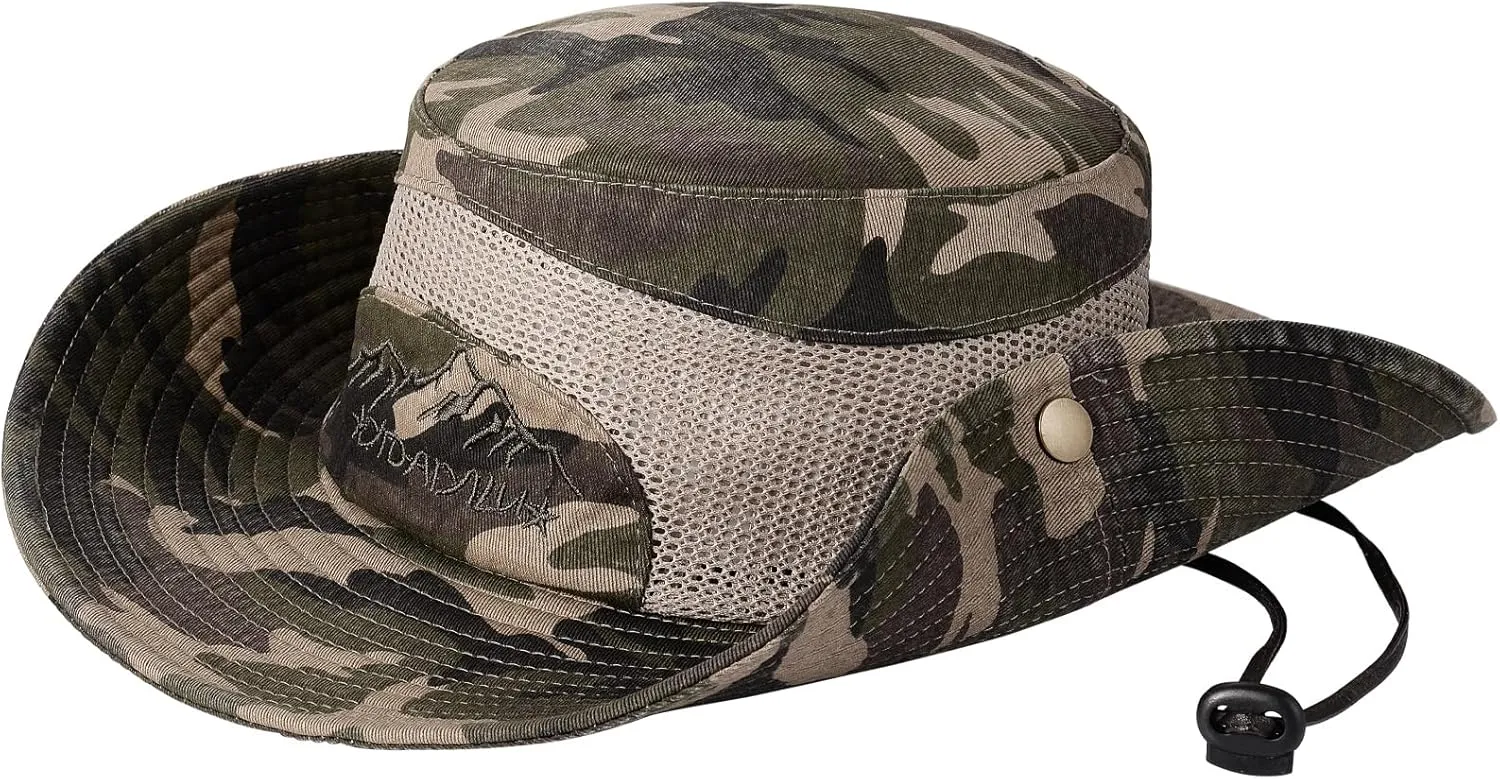 Obling Sun Hat for Men Women, Fishing Hat UPF 50 Wide Brim Bucket Hat Safari Boonie Hat