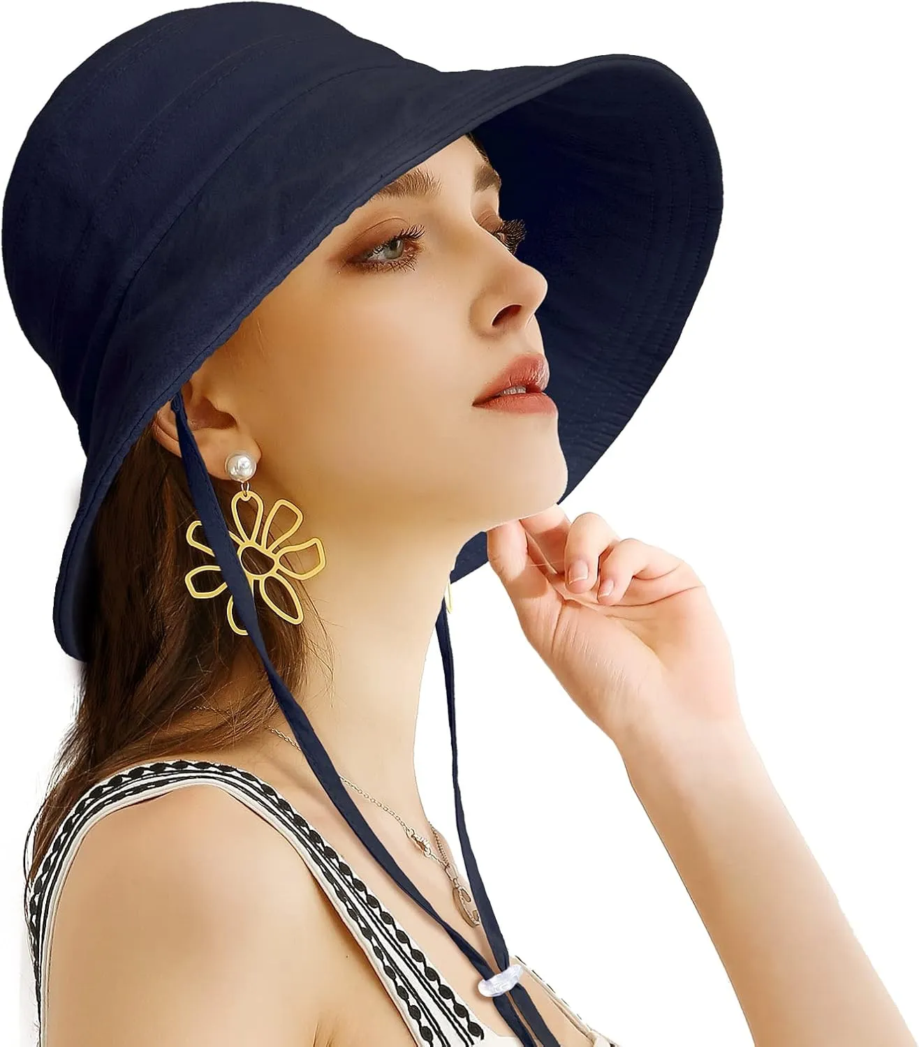 Packable Sun Hats for Women Summer Wide Brim Hat Womens Floppy Cotton Sun Hats for Travel