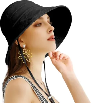 Packable Sun Hats for Women Summer Wide Brim Hat Womens Floppy Cotton Sun Hats for Travel
