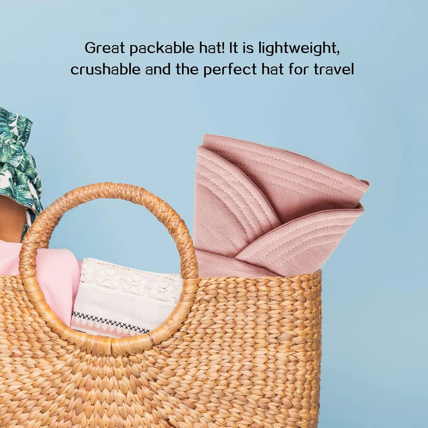 Packable Sun Hats for Women Summer Wide Brim Hat Womens Floppy Cotton Sun Hats for Travel