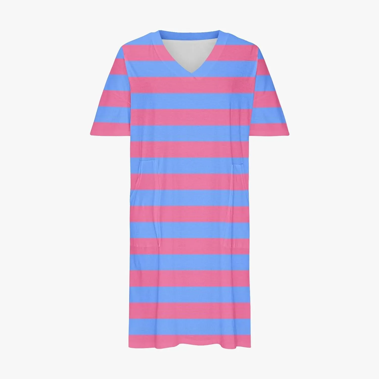 Plus Size Dress for Women Summer Solid Casual Sundresses Short Sleeve Knee Length Shirt Dress with Pockets