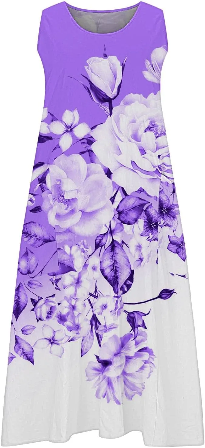 Plus Size Summer Dresses Summer Dresses for Women Plus Size Beach Dress Casual Sundresses Sexy Sleeveless Dress