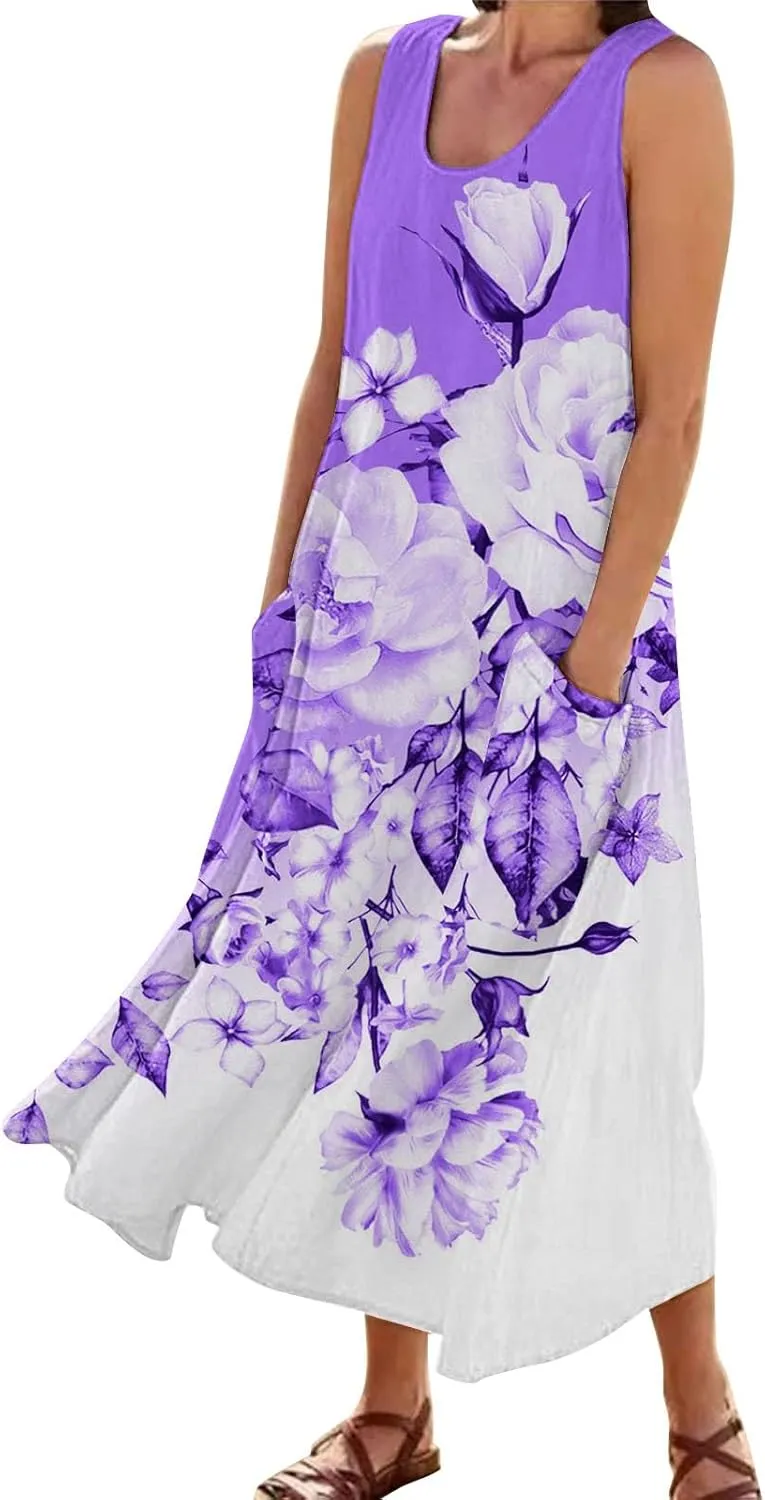Plus Size Summer Dresses Summer Dresses for Women Plus Size Beach Dress Casual Sundresses Sexy Sleeveless Dress