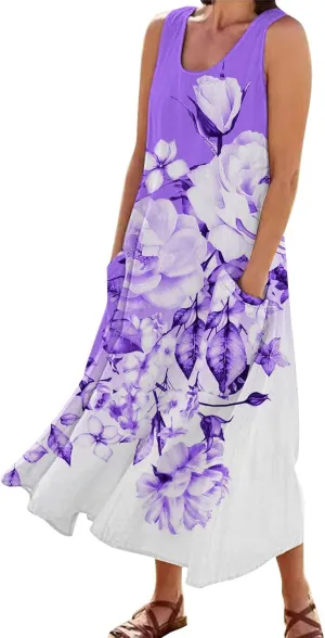 Plus Size Summer Dresses Summer Dresses for Women Plus Size Beach Dress Casual Sundresses Sexy Sleeveless Dress