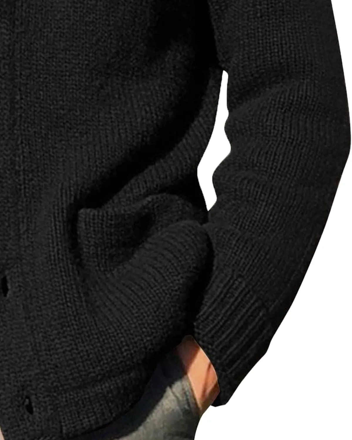 Shawl Collar Sweater for Men Solid Color Long Sleeve Knitted Cardigan Button Down Open Front Sweaters Cardigans