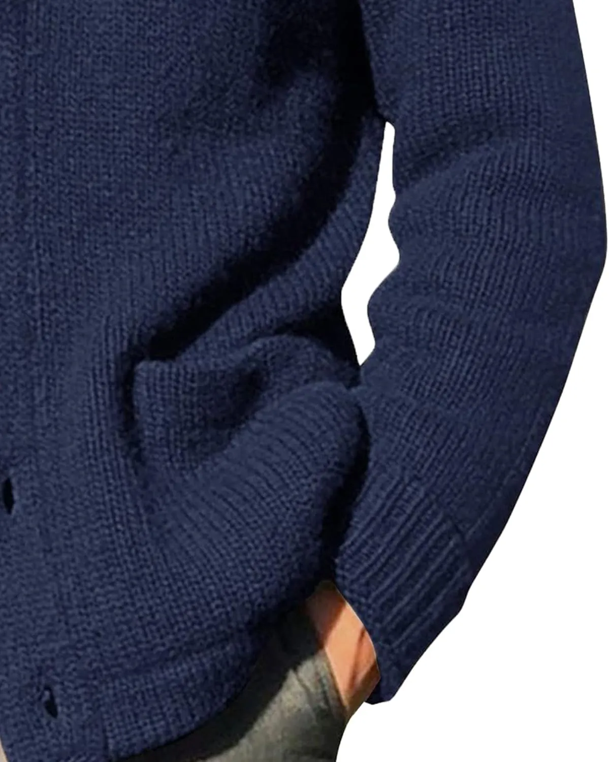 Shawl Collar Sweater for Men Solid Color Long Sleeve Knitted Cardigan Button Down Open Front Sweaters Cardigans