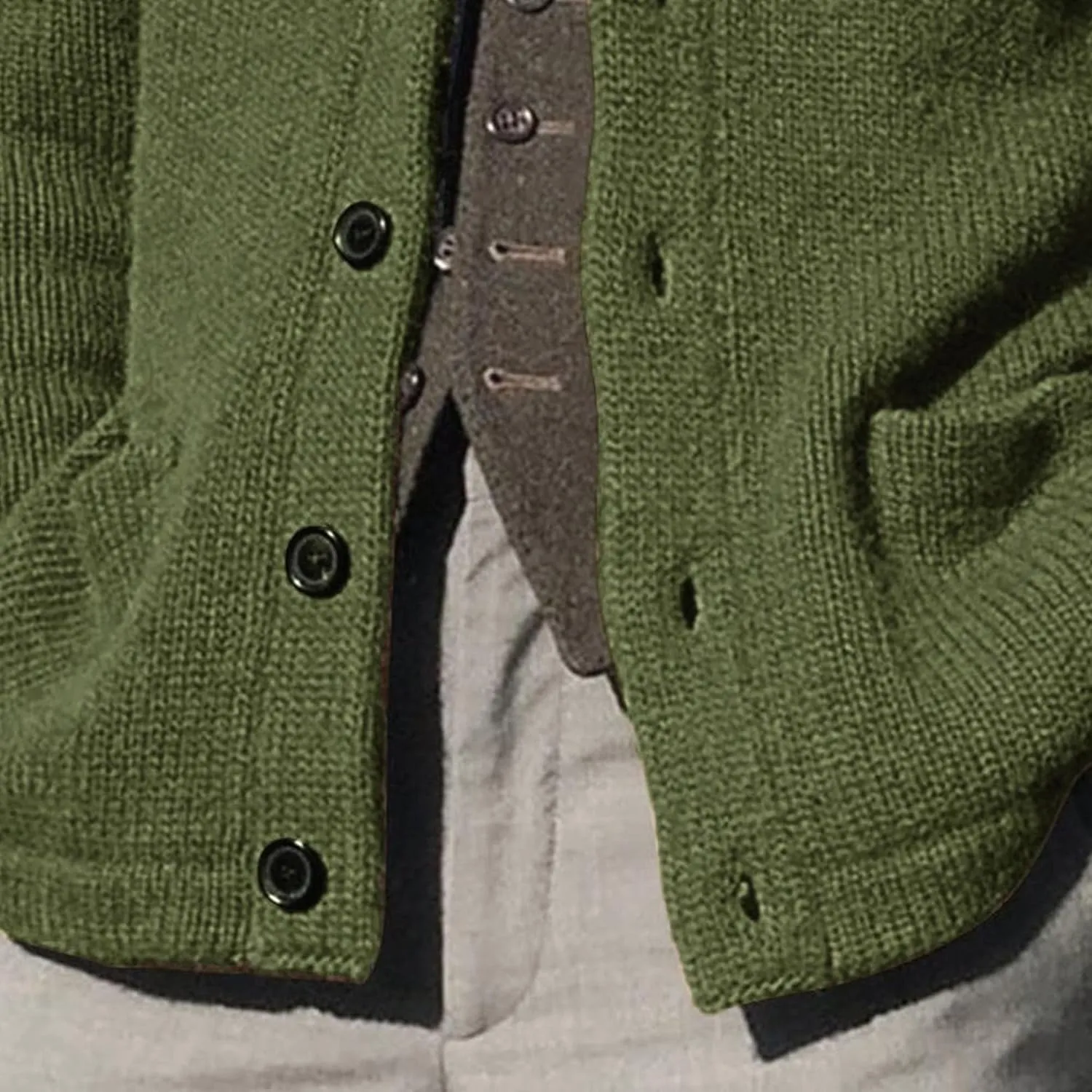 Shawl Collar Sweater for Men Solid Color Long Sleeve Knitted Cardigan Button Down Open Front Sweaters Cardigans