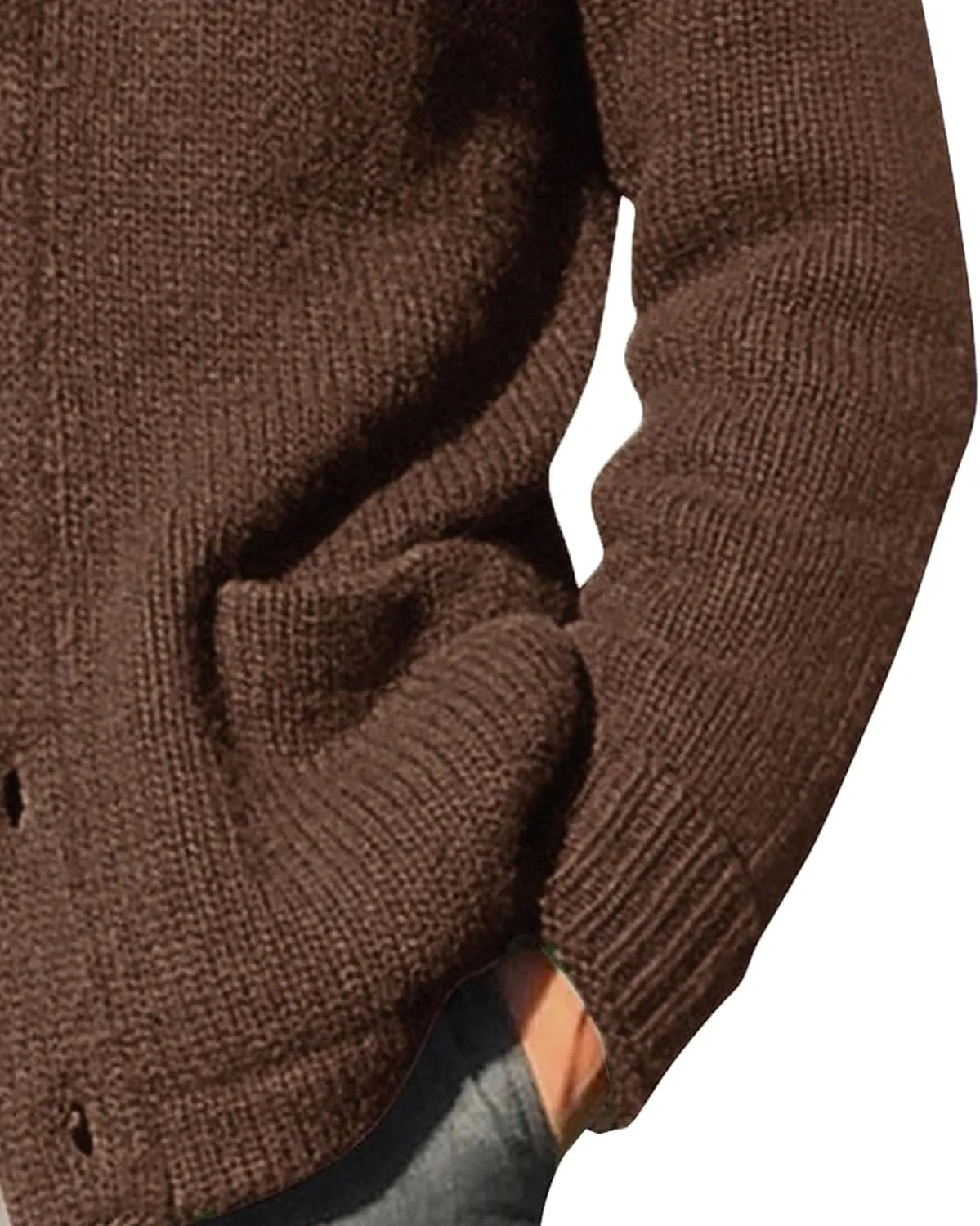 Shawl Collar Sweater for Men Solid Color Long Sleeve Knitted Cardigan Button Down Open Front Sweaters Cardigans
