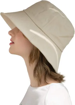 SOMALER Womens Cotton Wide Brim Sun Hats UPF50  UV Packable Beach Hat Summer Bucket Cap for Travel