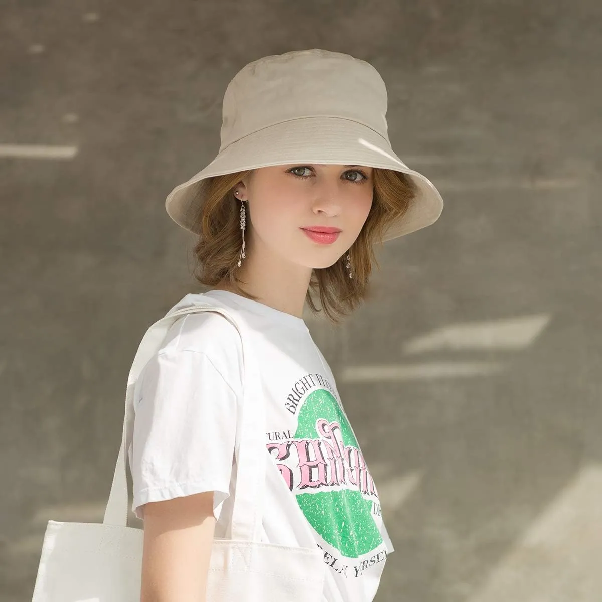 SOMALER Womens Cotton Wide Brim Sun Hats UPF50  UV Packable Beach Hat Summer Bucket Cap for Travel