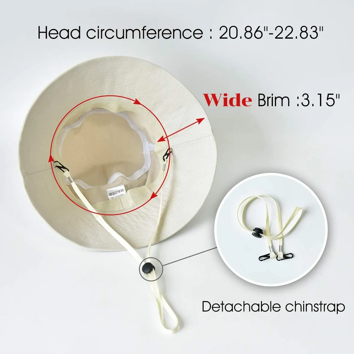 SOMALER Womens Cotton Wide Brim Sun Hats UPF50  UV Packable Beach Hat Summer Bucket Cap for Travel