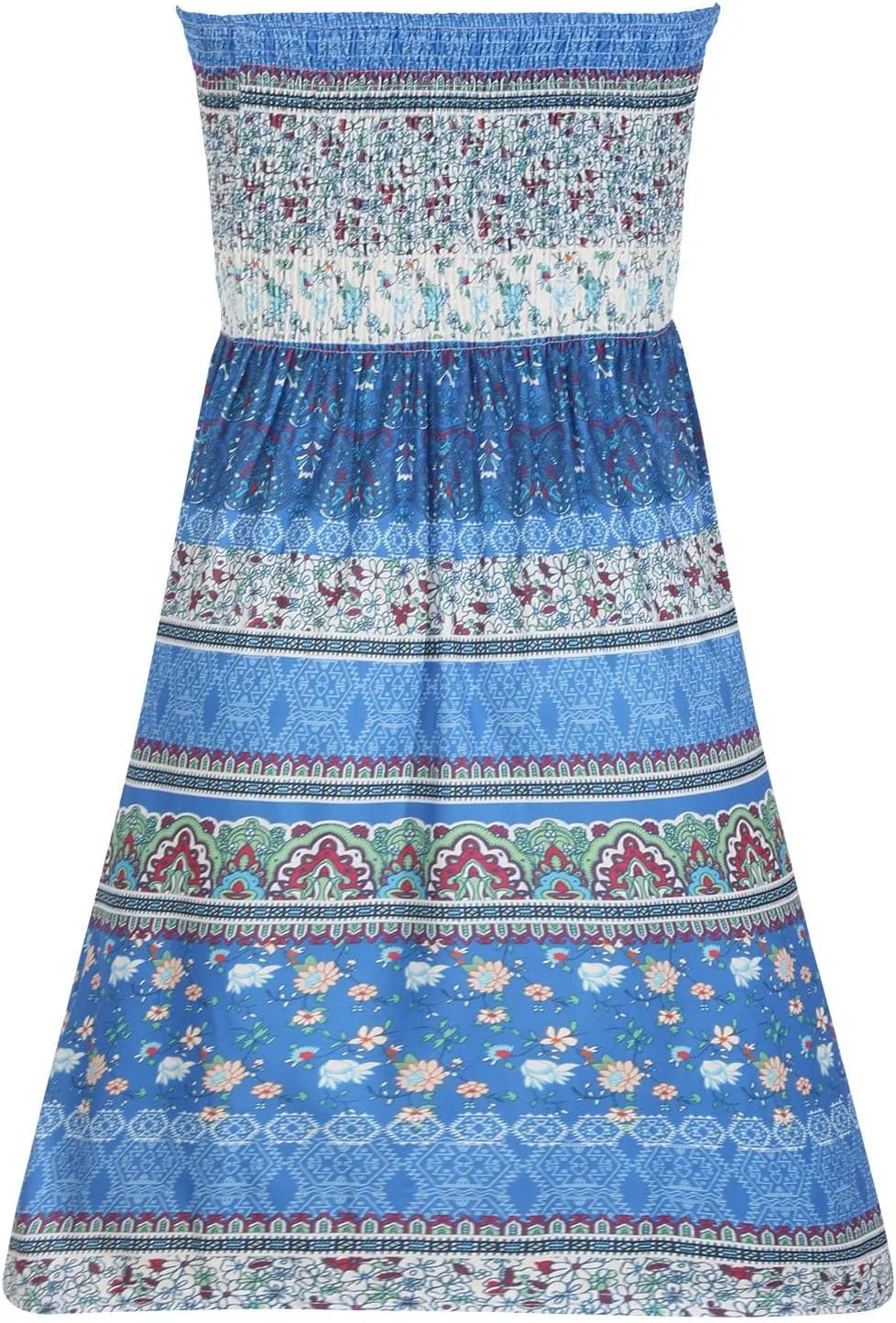 Strapless Mini Dress Sexy 2024 Boho Floral Print Off Shoulder Short Beach Dresses Ruched Loose Fit Sundresses