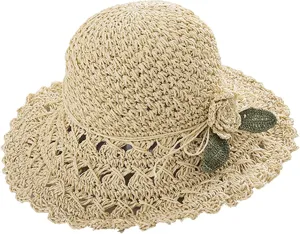 Straw Cowboy Hat Cowgirl Hat Woven Sun Hats Shapeable Brim Travel Vacation Beach Sun Hats for Men's Women's