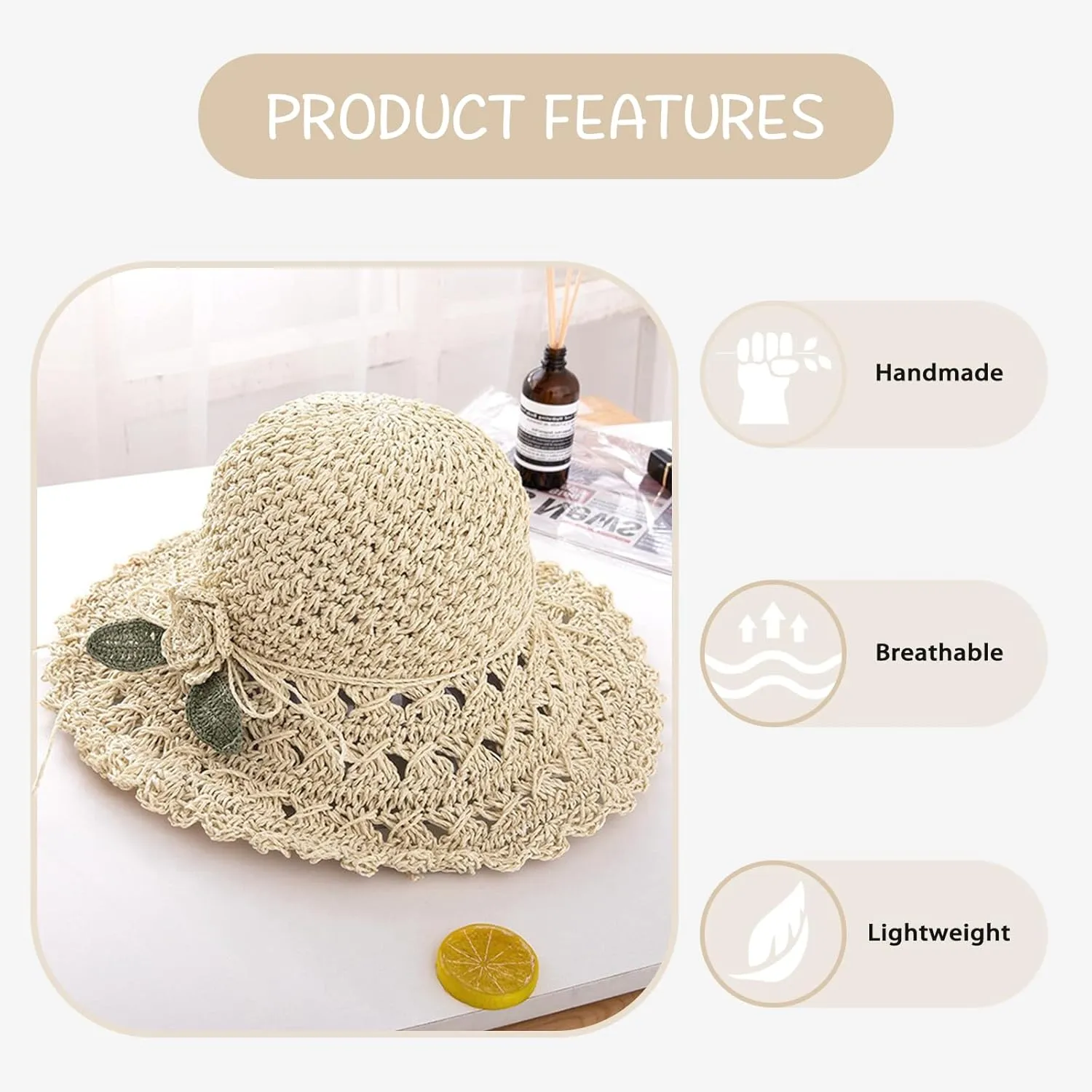 Straw Cowboy Hat Cowgirl Hat Woven Sun Hats Shapeable Brim Travel Vacation Beach Sun Hats for Men's Women's