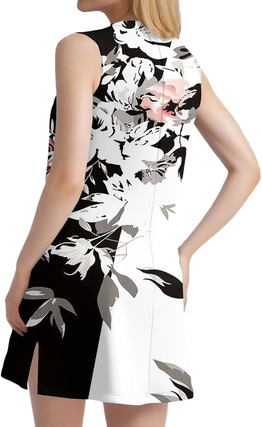 Summer Dresses for Women 2025 Sleeveless Beach T Shirt Dresses Casual Sundresses Loose Floral Tank Dress with Split