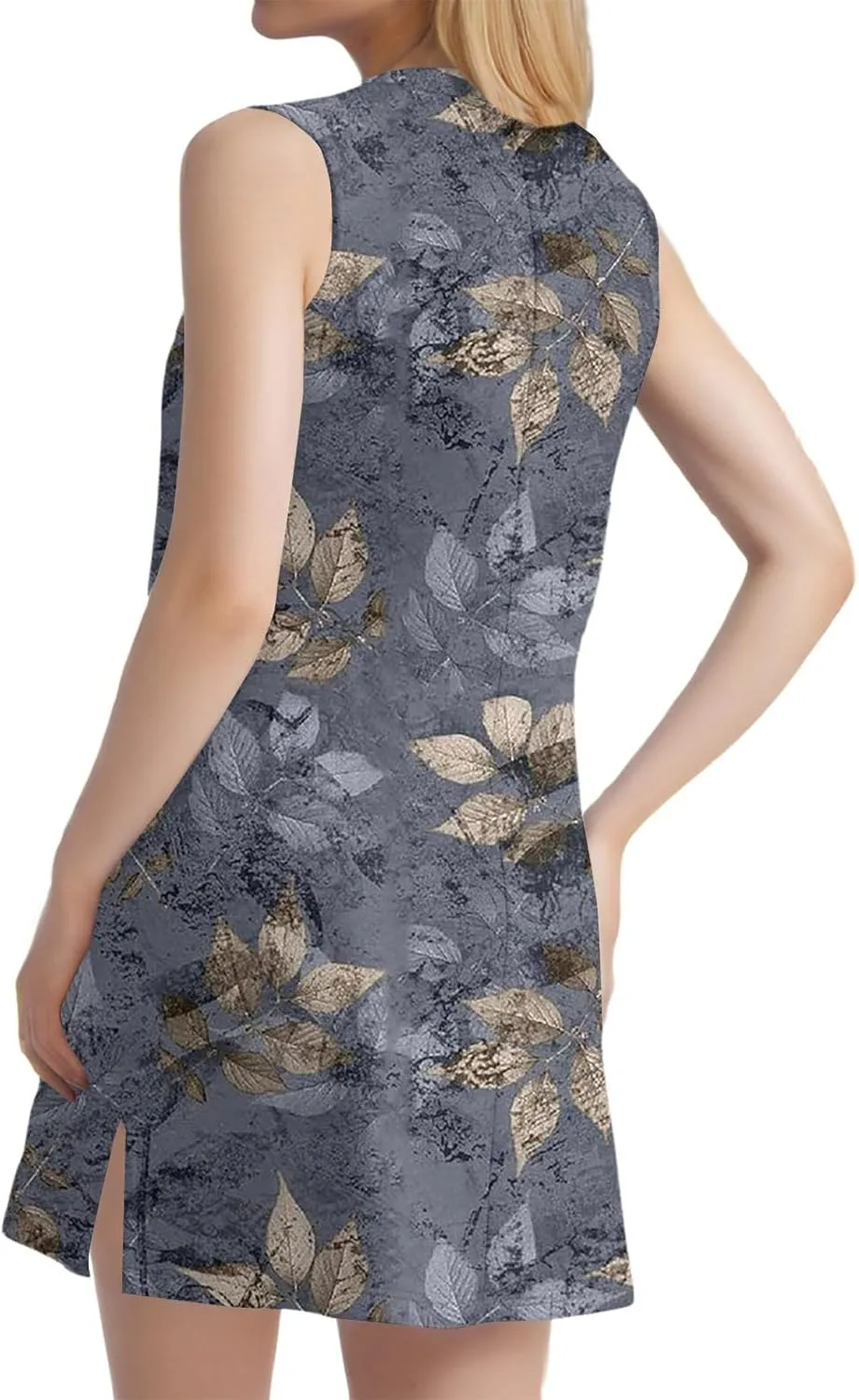 Summer Dresses for Women 2025 Sleeveless Beach T Shirt Dresses Casual Sundresses Loose Floral Tank Dress with Split