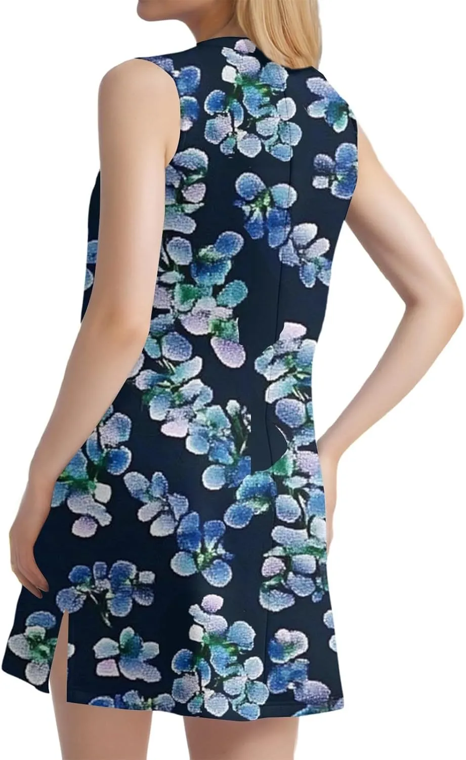 Summer Dresses for Women 2025 Sleeveless Beach T Shirt Dresses Casual Sundresses Loose Floral Tank Dress with Split