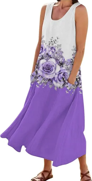 Summer Dresses for Women Summer Dresses for Women Plus Size Beach Dress Casual Sundresses Sexy Sleeveless Dress