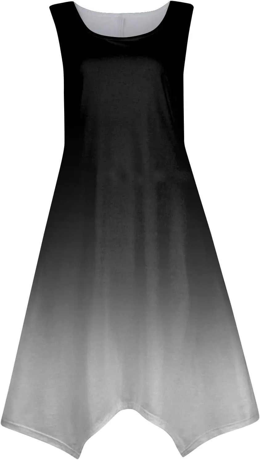 Summer Dresses for Women Summer Floral Casual Sundresses Beach Flowy Midi Tank Dresses Hankerchief Hem Sleeveless Dress