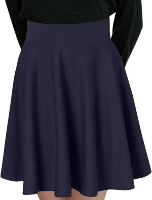 Summer Skirt with Slim Liner Stretchy High Elastic Waist Pleated Tummy Control Mini Shorts Skirts for Women