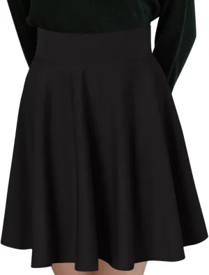 Summer Skirt with Slim Liner Stretchy High Elastic Waist Pleated Tummy Control Mini Shorts Skirts for Women
