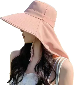 Sun Hats for Women, Summer Sun Hat with Large Brim, for Women's Outdoor Travel, Brim Packable Beach Sun Hats,Pink