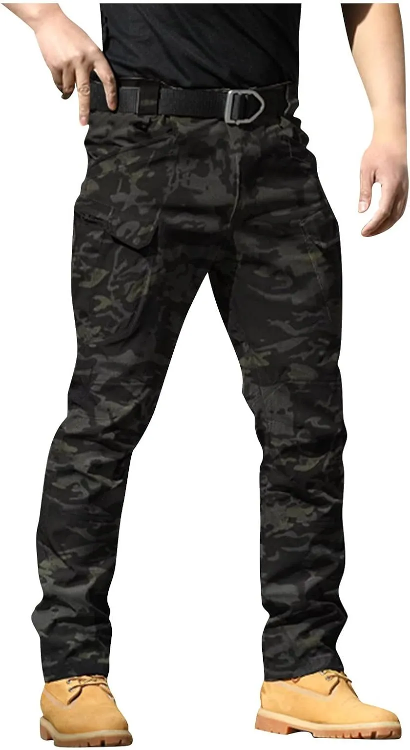 Tactical Pants for Men Waterproof Stretch Cargo Pants with Multi Pockets Relaxed Fit Work Pants