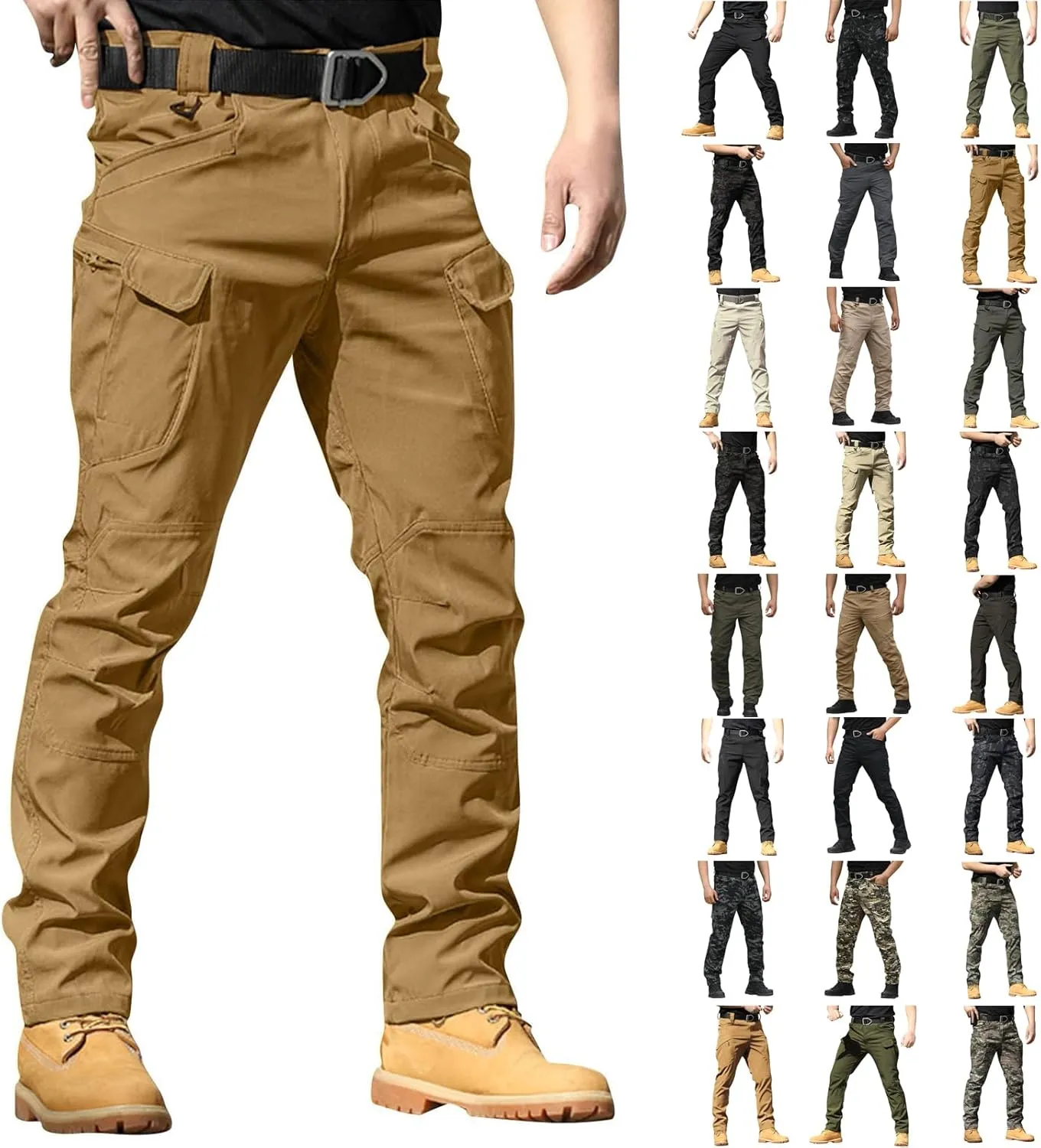 Tactical Pants for Men Waterproof Stretch Cargo Pants with Multi Pockets Relaxed Fit Work Pants