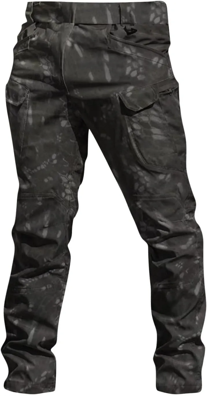 Tactical Pants for Men Waterproof Stretch Ripstop Cargo Pants with Multi Pockets Relaxed Fit Work Tapered Pants