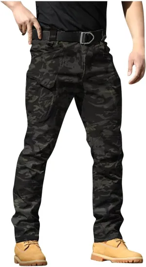 Tactical Pants for Men Waterproof Stretch Ripstop Cargo Pants with Multi Pockets Relaxed Fit Work Tapered Pants