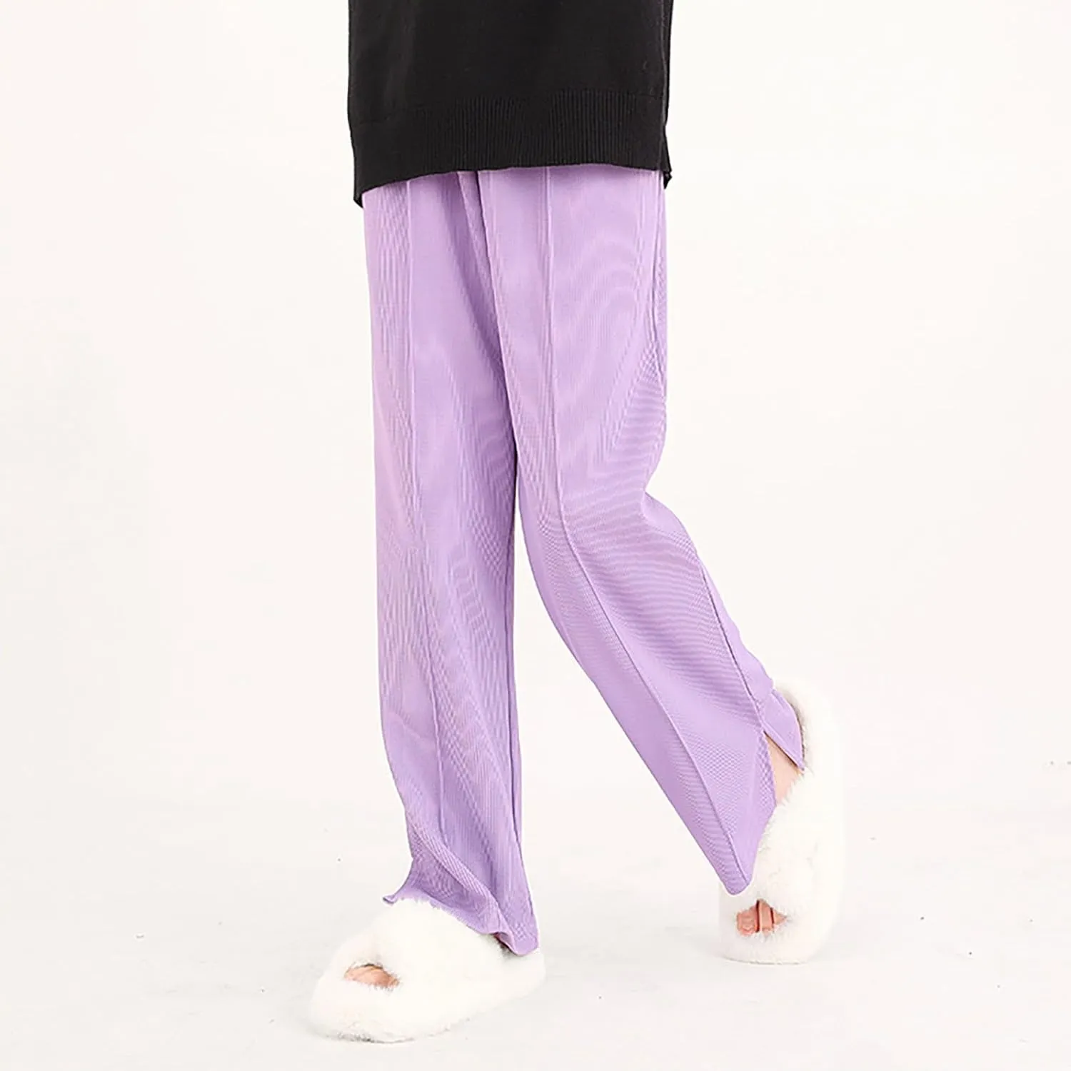Teen Girls Cotton Linen Pants Kids Beach Travel Resort Trousers Summer High Waist Casual Wide Leg Pant