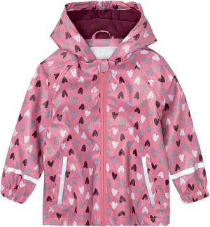 Toddler Boys Girls Rainproof Jacket with Hood Reflective Stripe Rain Jacket Mudproof Windproof Outdoor
