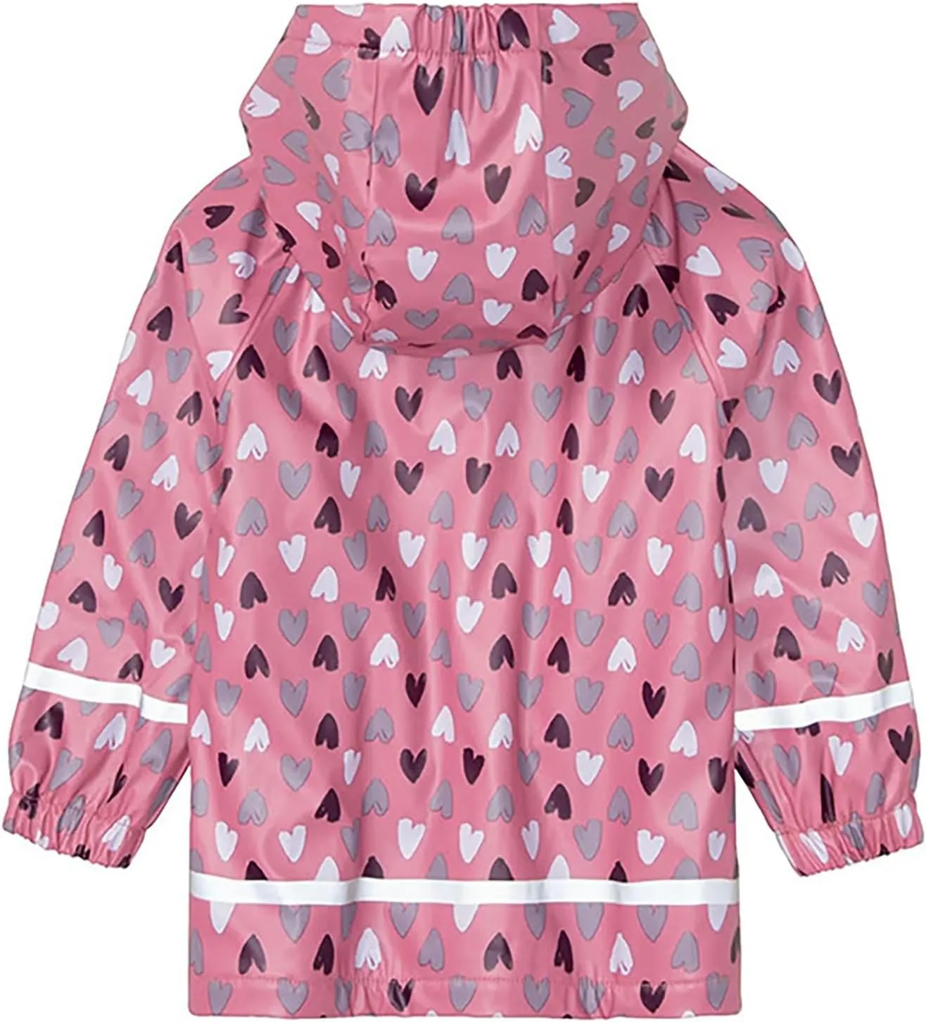 Toddler Boys Girls Rainproof Jacket with Hood Reflective Stripe Rain Jacket Mudproof Windproof Outdoor