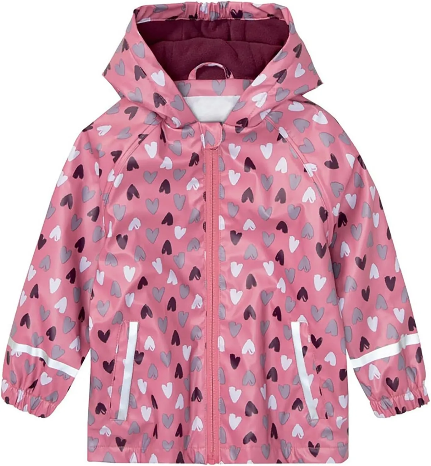 Toddler Boys Girls Rainproof Jacket with Hood Reflective Stripe Rain Jacket Mudproof Windproof Outdoor